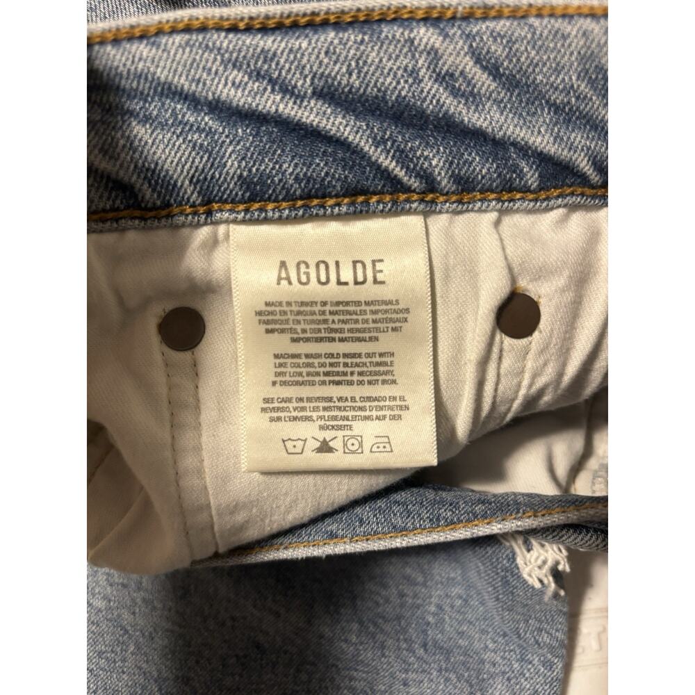 Agolde Jeans 32 Blue Riley High Rise Straight Crop New - Picture 9 of 12
